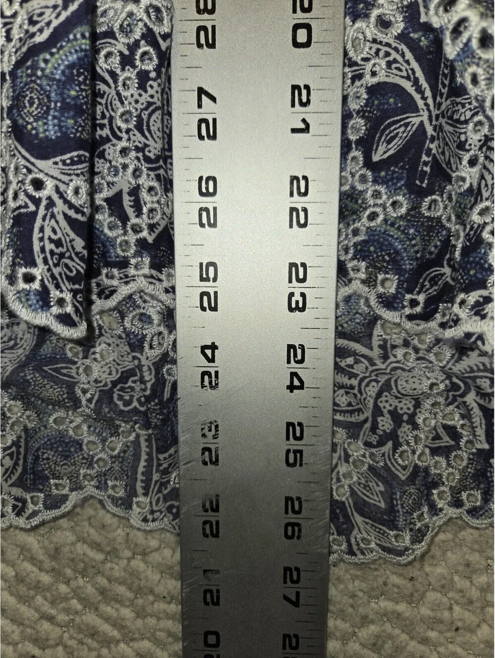 Free People Anissa Bed Jacket Blue Combo soft eyelet lace tie front Boho Cottage